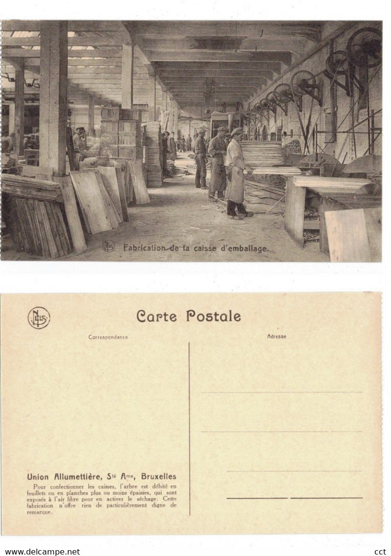 Bruxelles  Union Allumettière S.A.  Fabrication de la caisse d'emballage