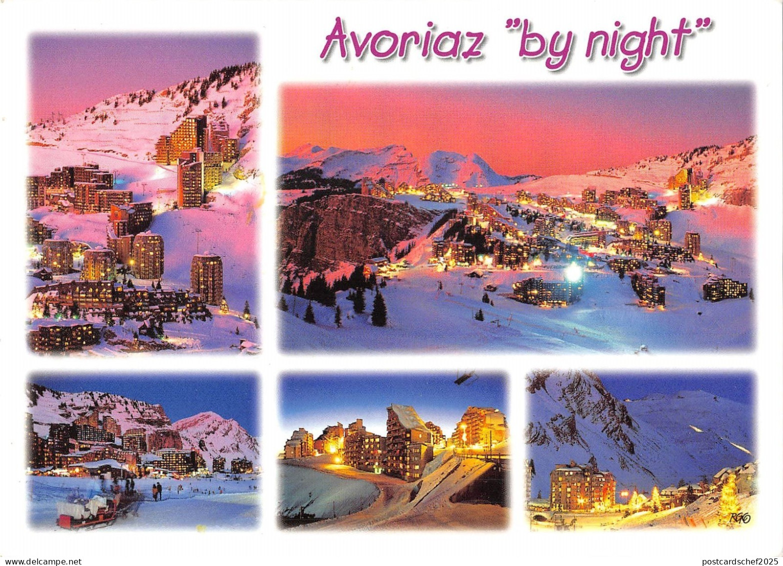 BT3330 Avoriaz regards sur la station un soir d hiver         France