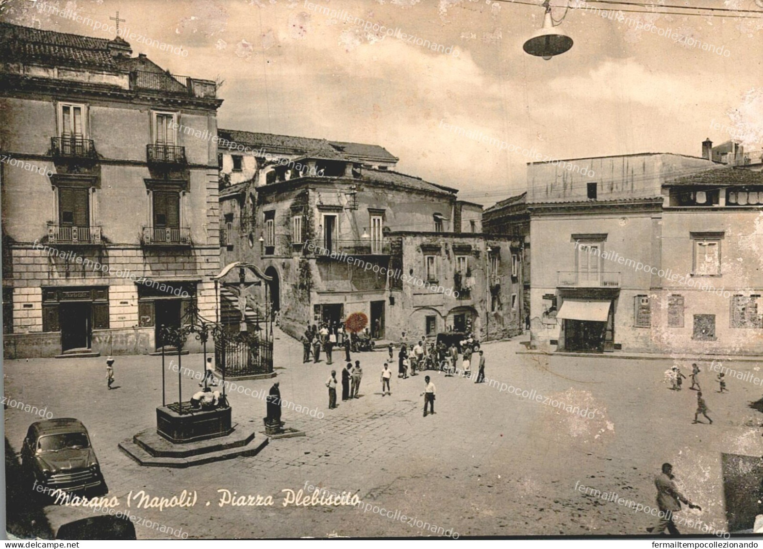 bt817 cartolina marano piazza plebiscito provincia di napoli