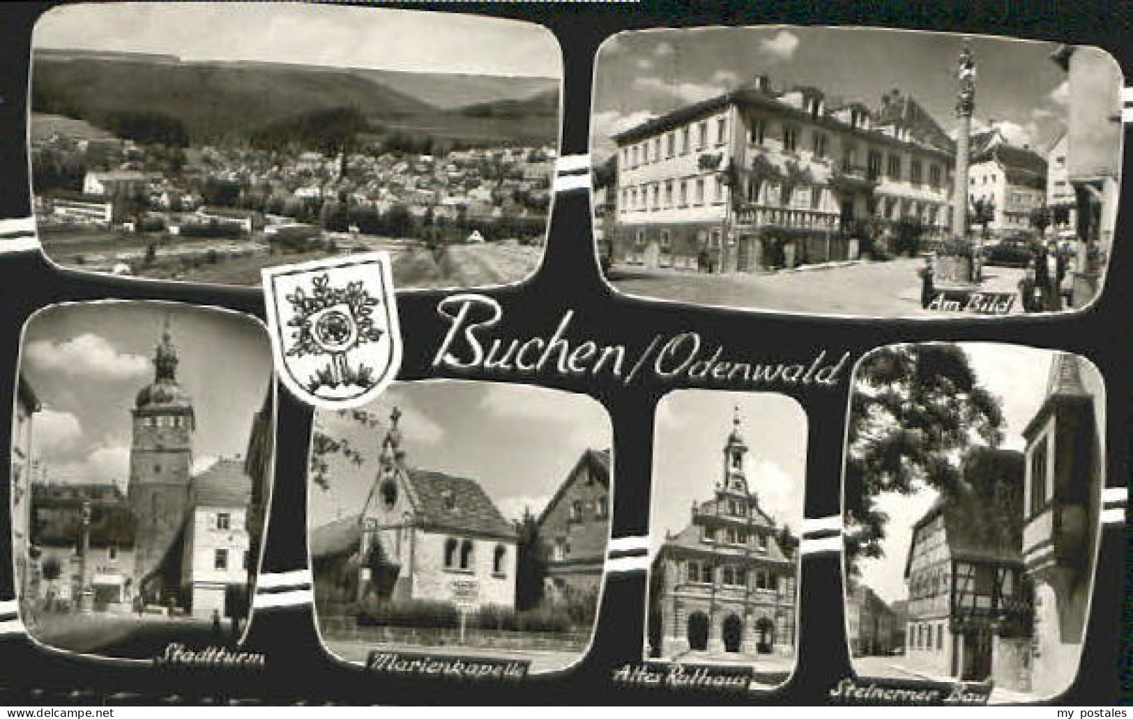 Buchen Odenwald Buchen Kapelle Turm Rathaus x 1961