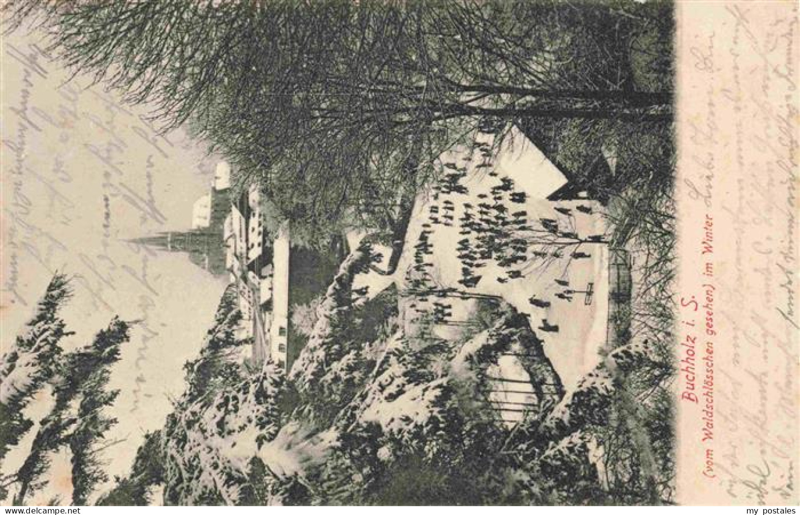 Buchholz  Annaberg-Buchholz Sachsen im Winter vom Waldschloesschen gesehen