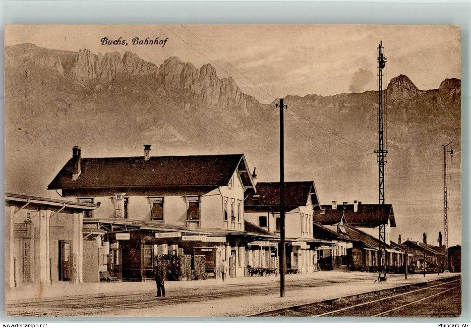 Buchs SG Bahnhof Bahnhof Schweiz 1922 Foto AK - 13673108