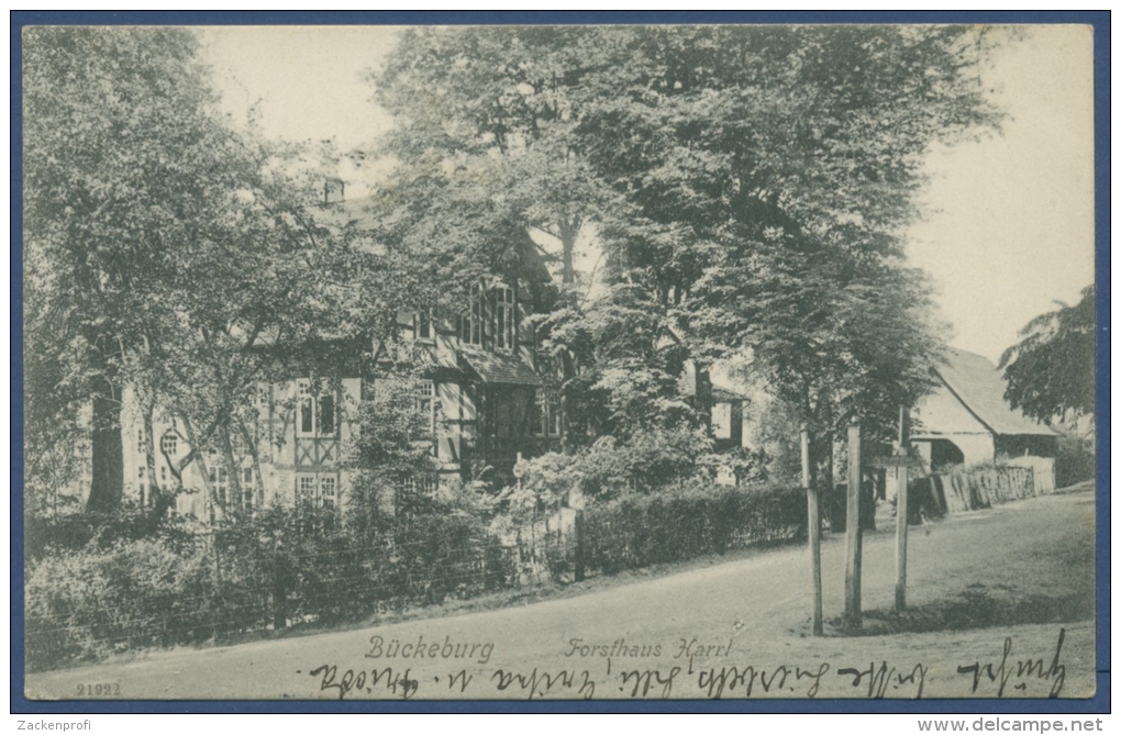 Bückeburg Forsthaus Harrl gelaufen 1913 (AK63)