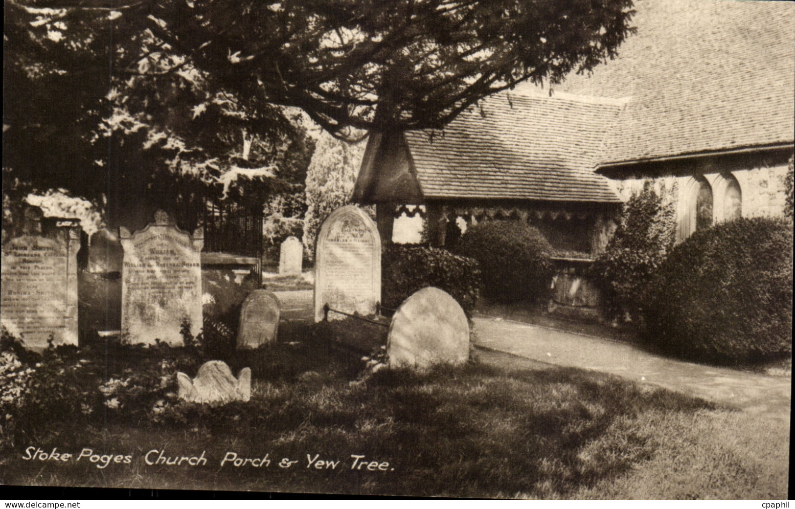 Buckinghamshire England-- Stoke Poges Church and Yew Tree -CPA