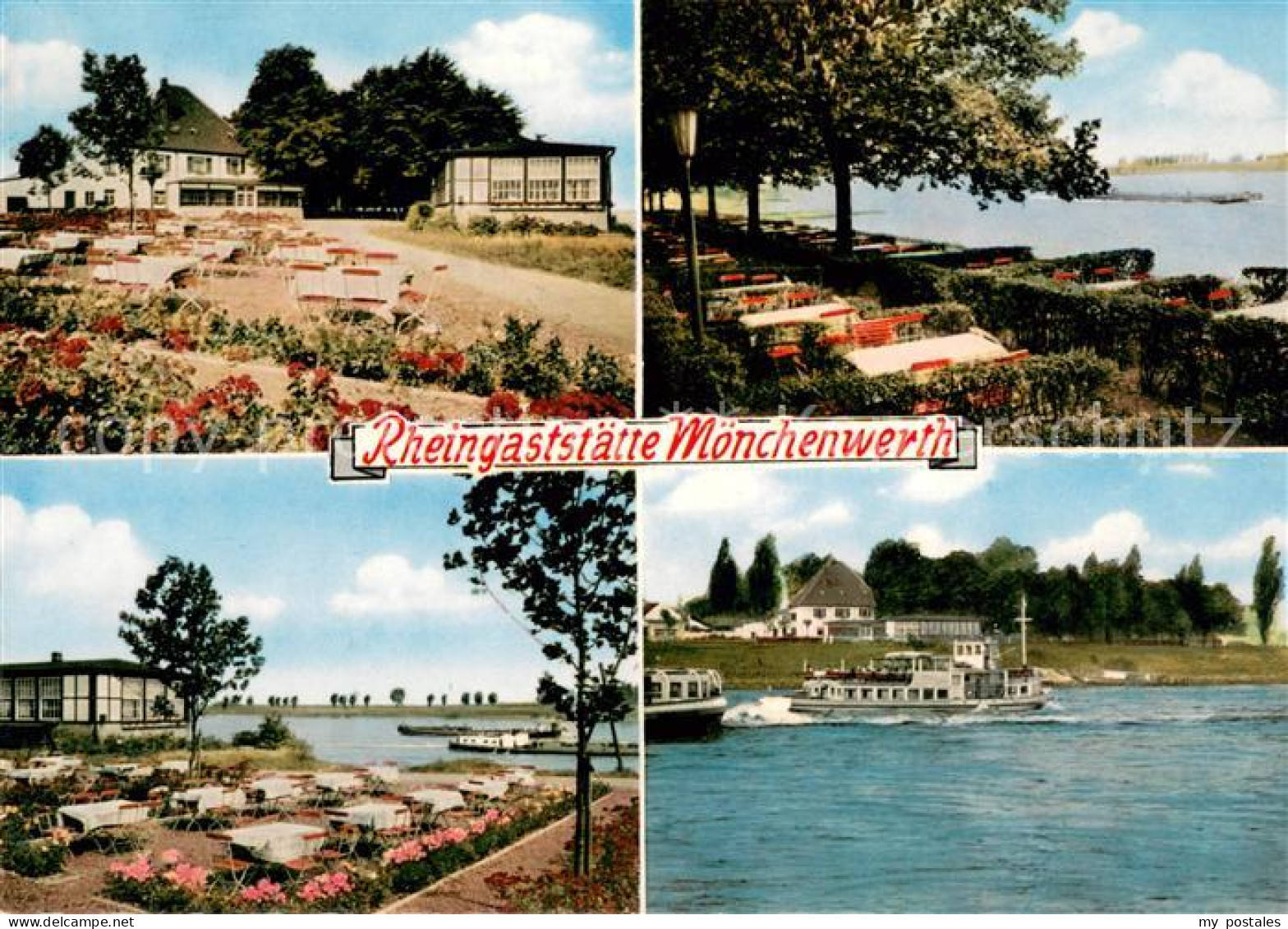 Buederich Duesseldorf Rheingaststaette Moenchwerth Terrasse Rheinpartie