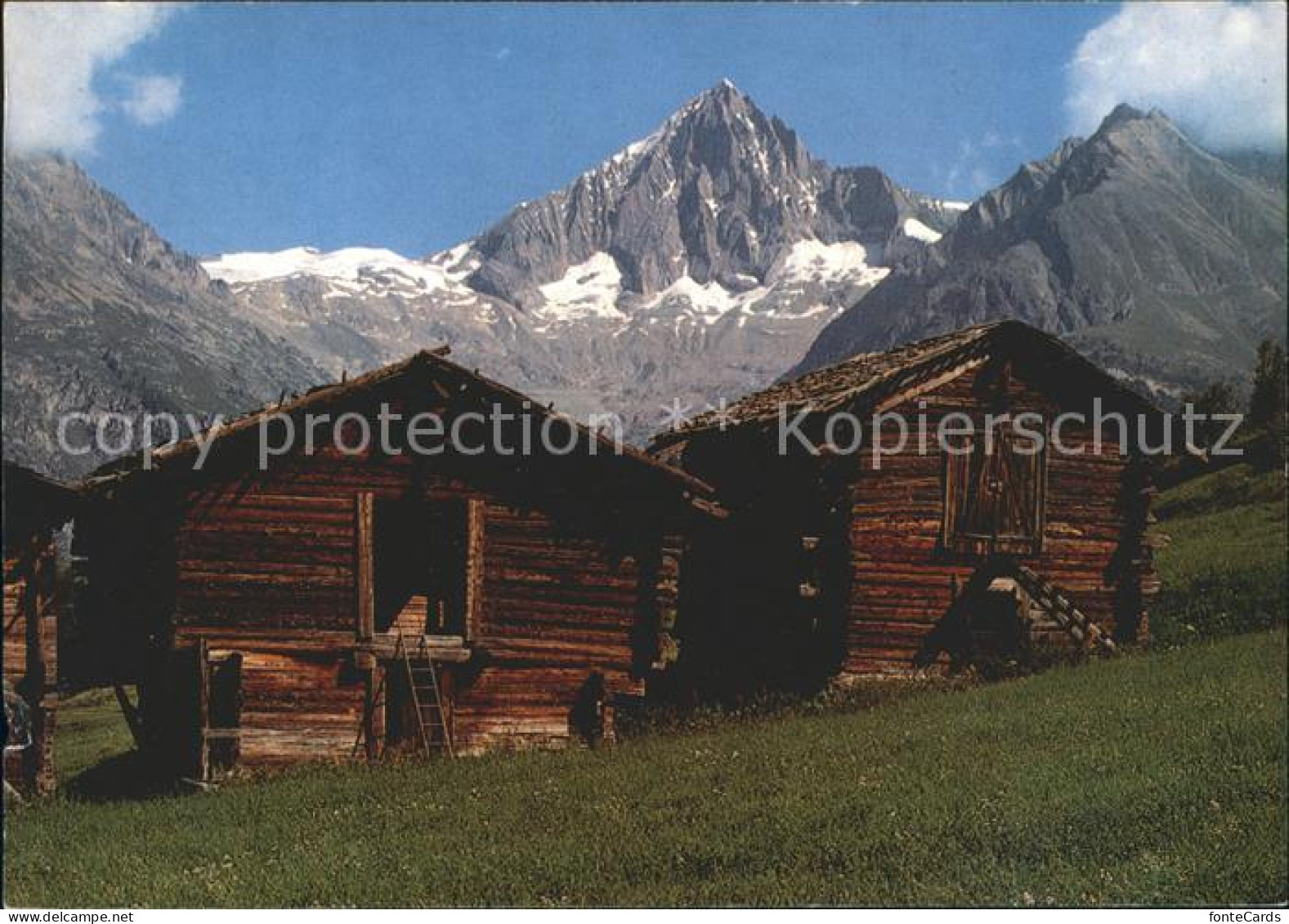 Buerchen Walliser Stadel mit Bietschhorn