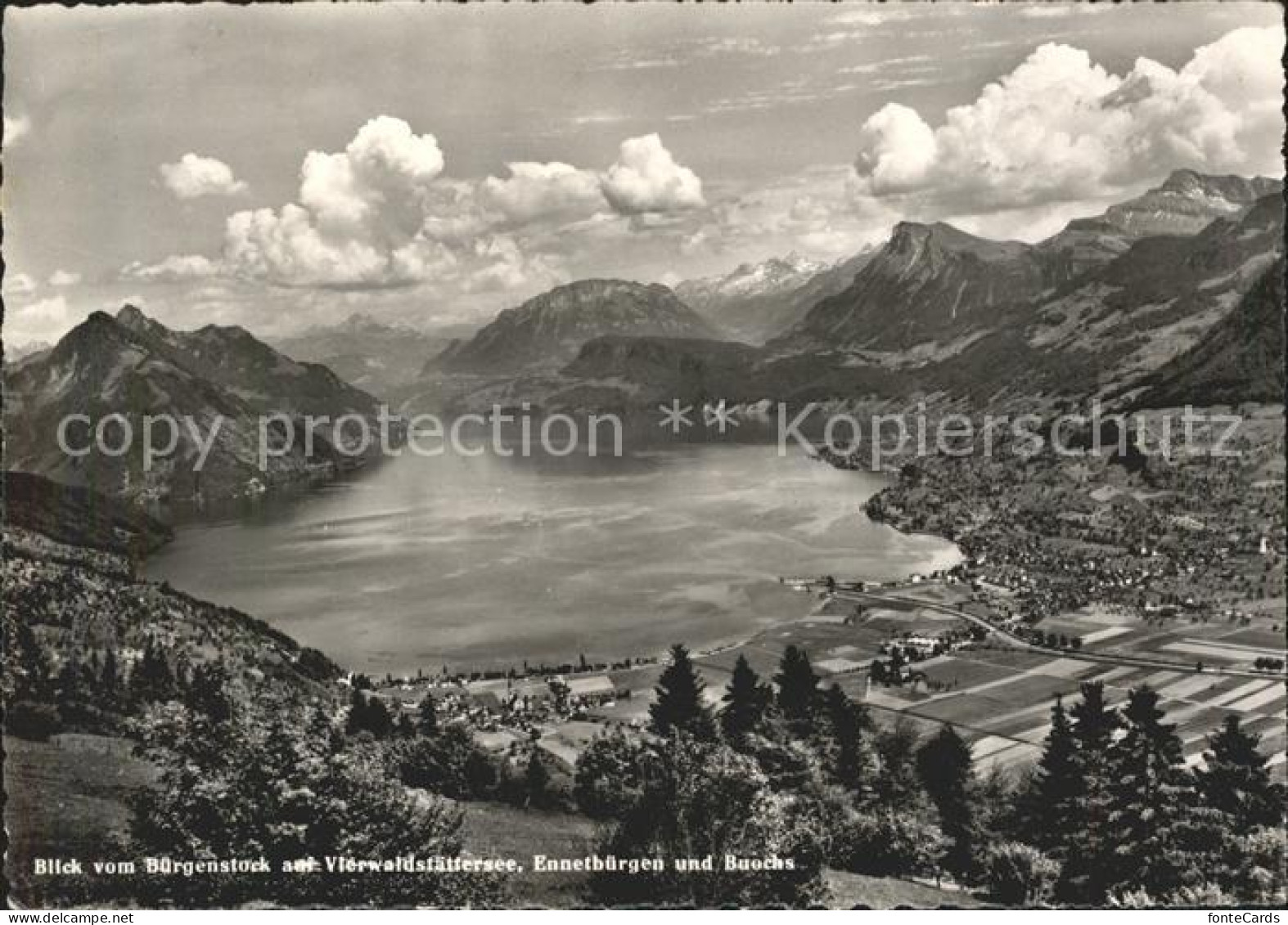 Buergenstock mit Vierwaldstaettersee Ennetbuergen und Buuchs