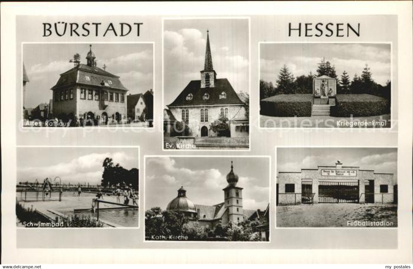 Buerstadt Fussballstadion Kriegerdenkmal Rathaus Schwimmbad