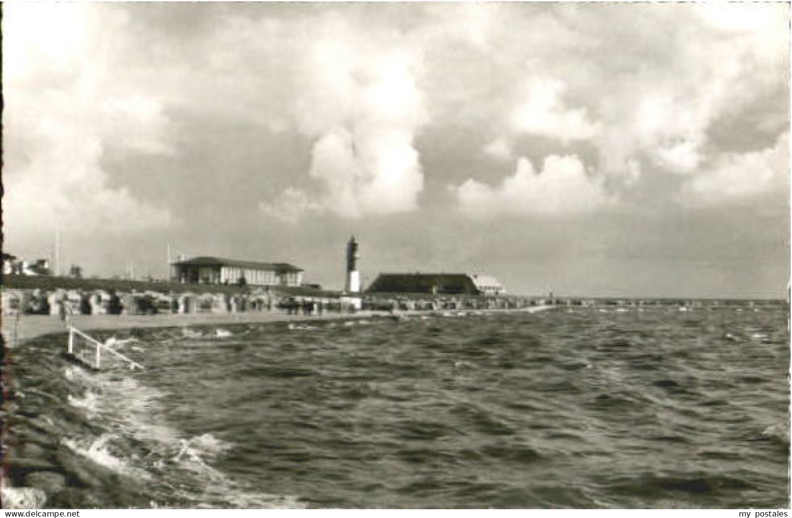 Buesum Nordseebad Buesum strand ungelaufen ca. 1955
