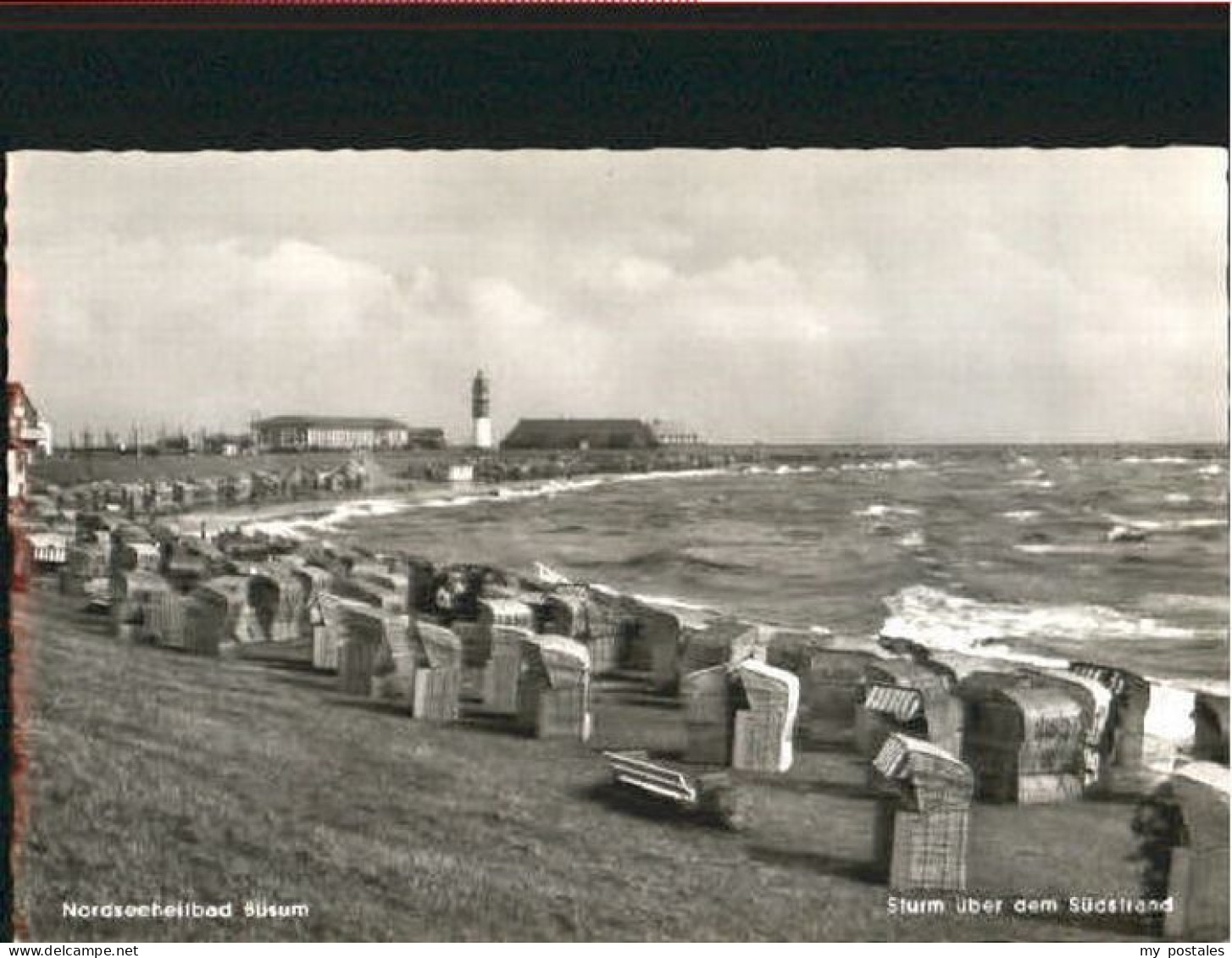 Buesum Nordseebad Buesum Sturm ungelaufen ca. 1955