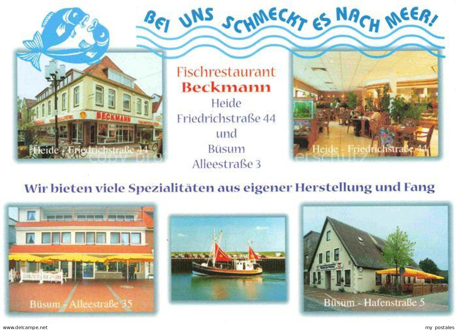 BueSUM Nordseebad Fischrestaurant Beckmnn Heide und Friedrichstrasse Buesum Alle
