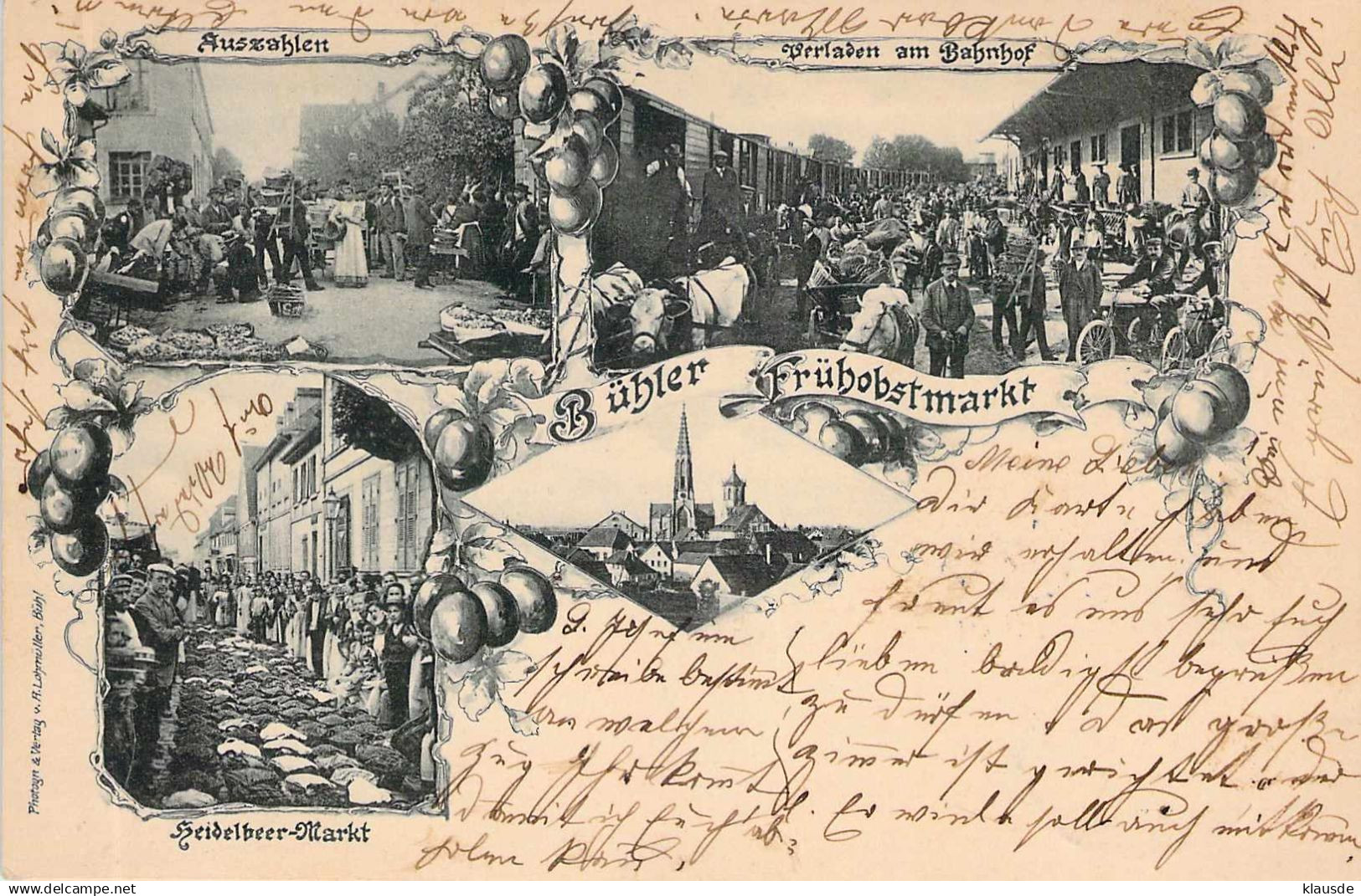 Bühler - Frühobstmarkt - Mehrbild gel.1904 AKS