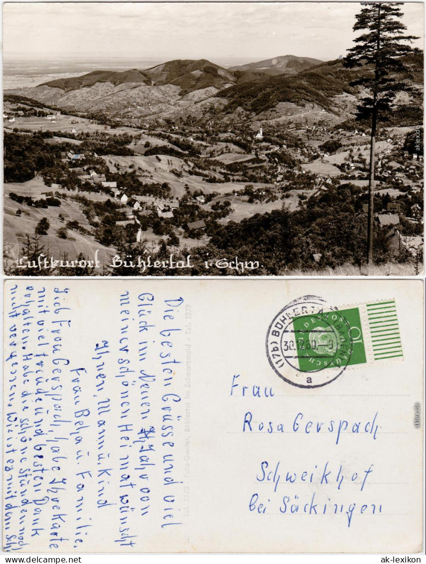 Bühlertal Panorama Foto Ansichtskarte 1960