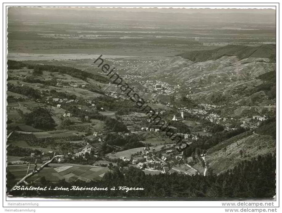 Bühlertal - Rheinebene und Vogesen - Foto-AK Grossformat