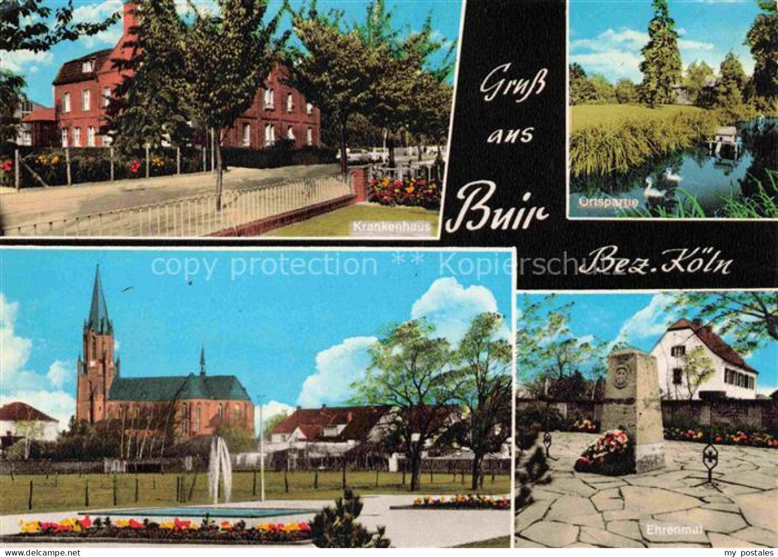 Buir Kerpen Koeln Rheinland Krankenhaus Partie am Wasser Kirche Ehrenmal