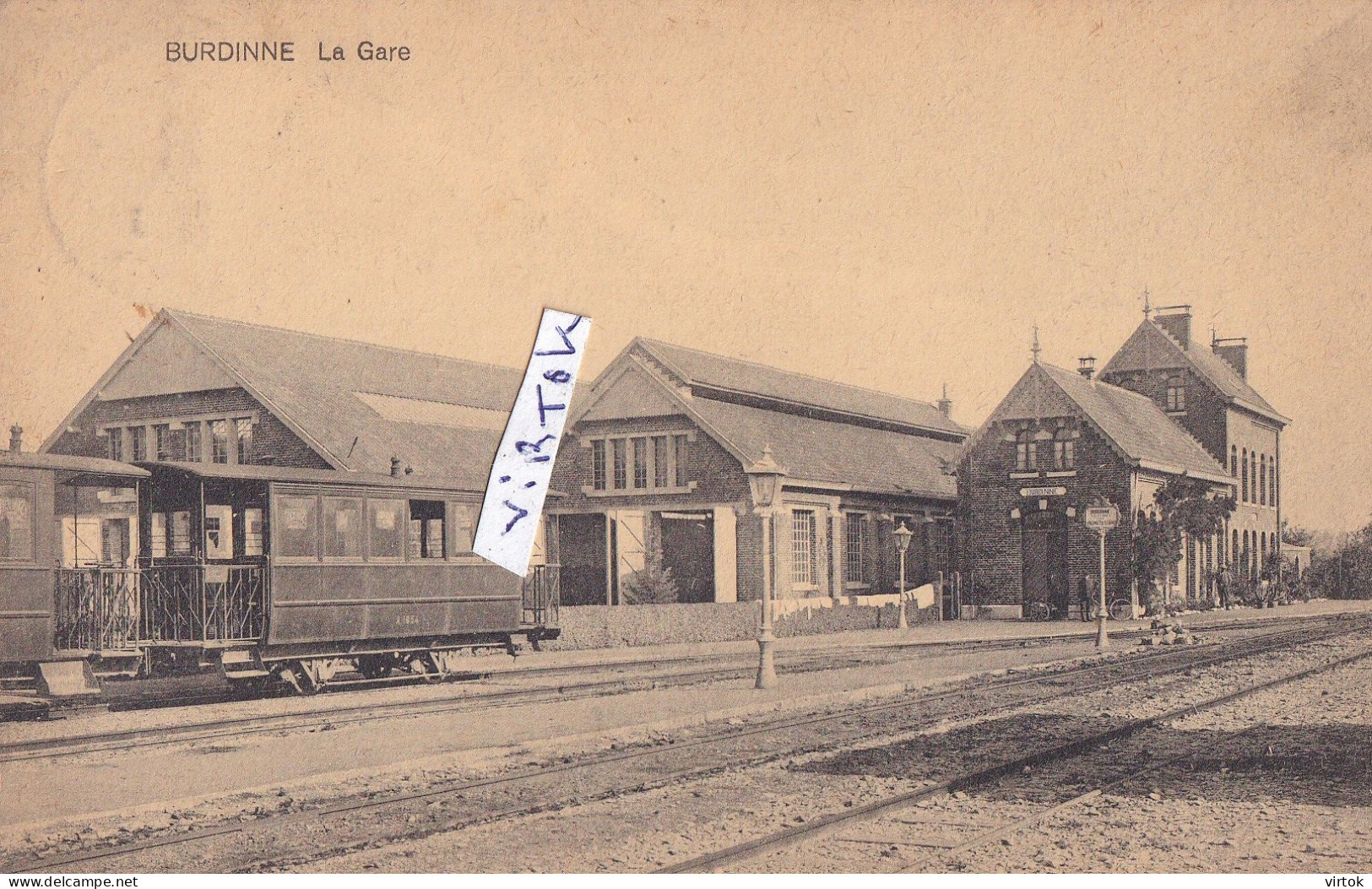 Burdinne :  La Gare   (  TRAM - VICINAL )    1925  avec timbre