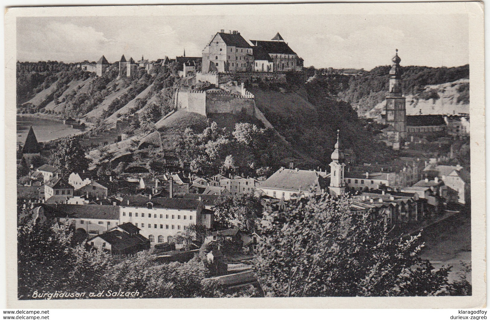 Burghausen an der Salzach old postcard travelled 1943 Burghausen Pmk b170605