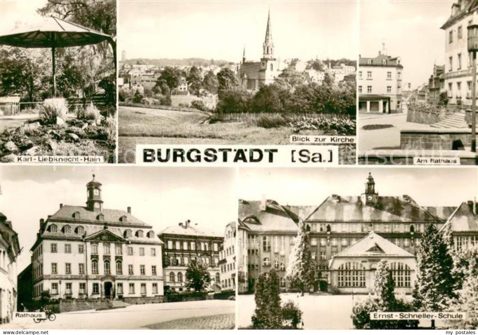 Burgstaedt Sachsen Karl Liebknecht Hain Kirche Am Rathaus Ernst Schneller Schule