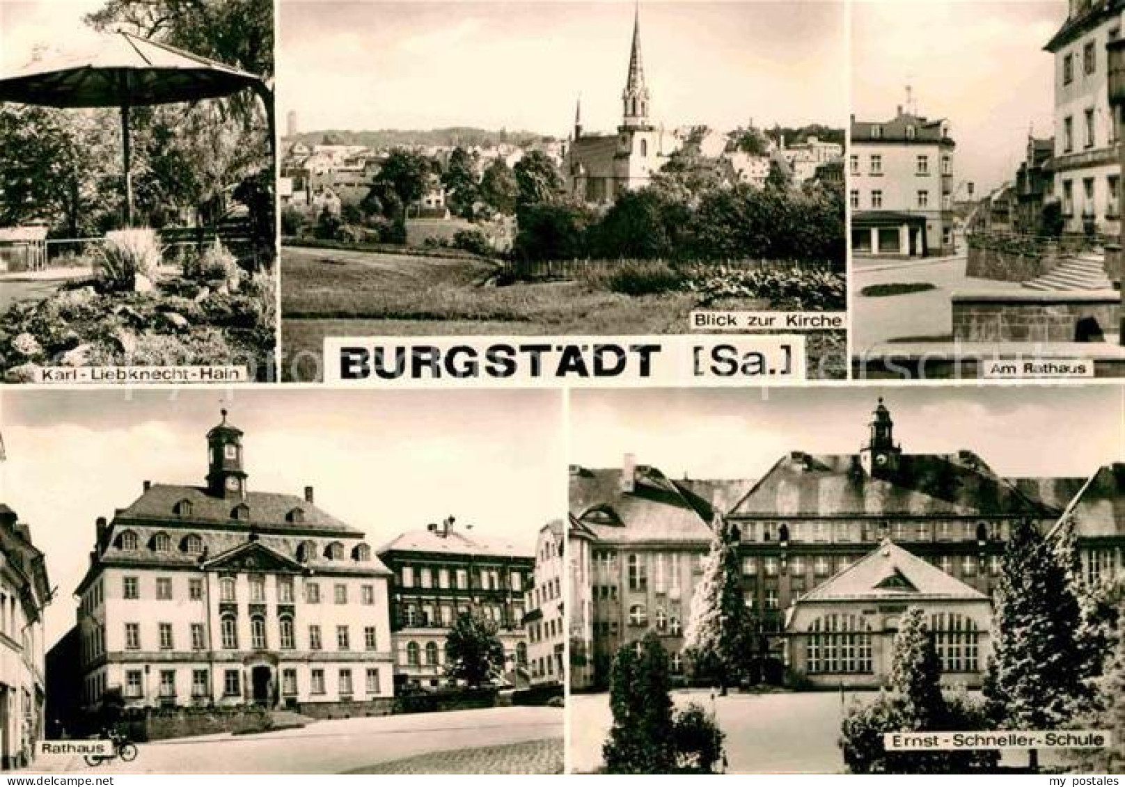 Burgstaedt Sachsen Karl Liebknecht Hain Kirche Rathaus Ernst Schneller Schule