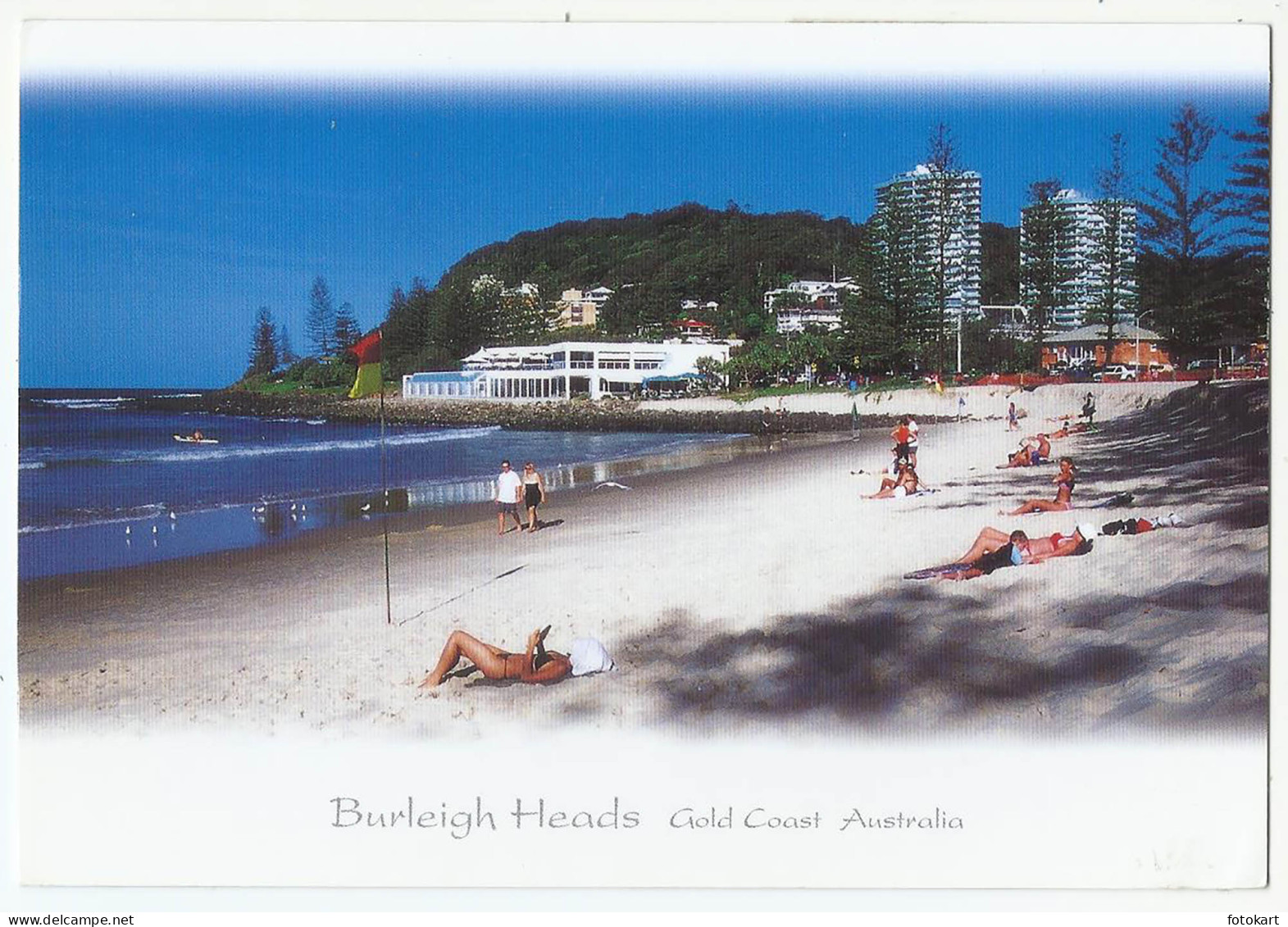 Burleigh Heads-Gold Coast QLD Australia, Vintage PC, View of Beach, Airmail-2001