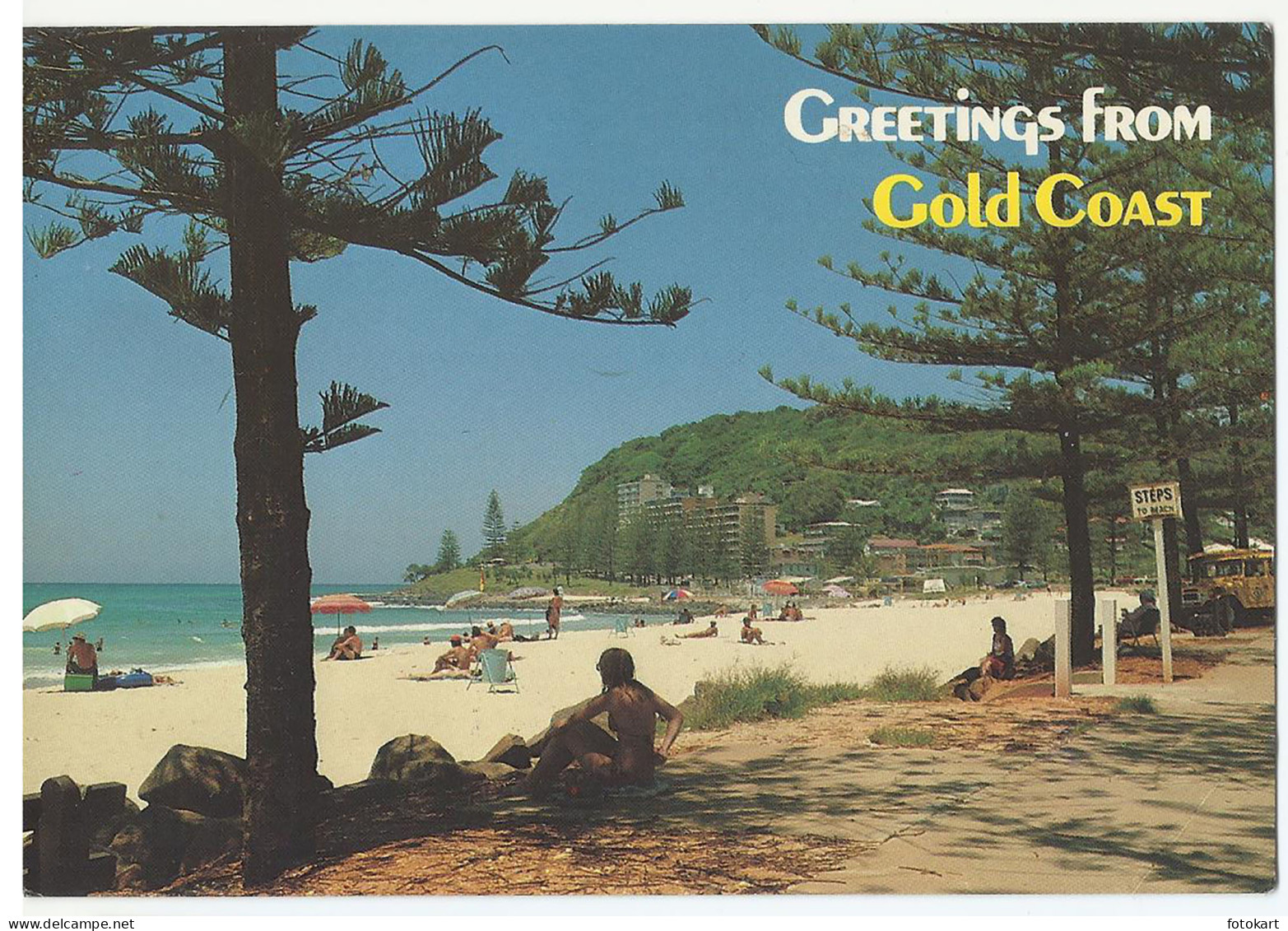 Burleigh Heads QLD Australia, Vintage PC, Gold Coast, Holiday-Makers