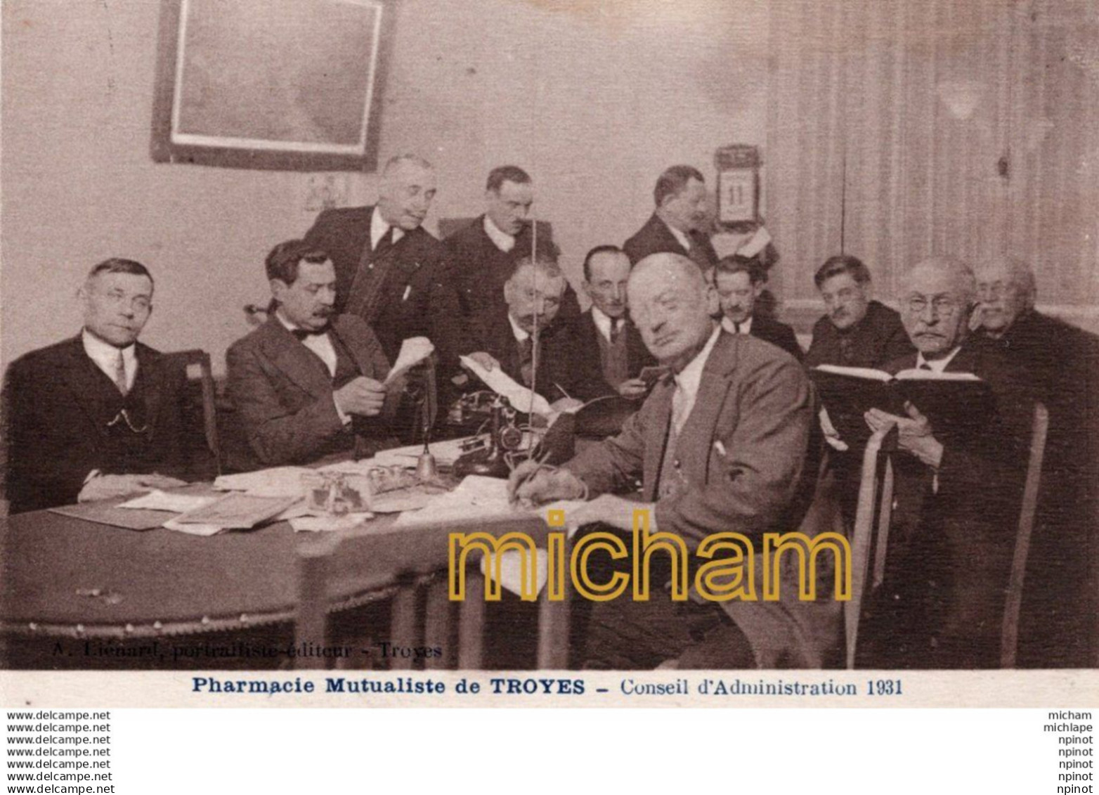 C P A 10   TROYES - pharmacie  mutualiste  de TROYES  - conseil d'administration 1931
