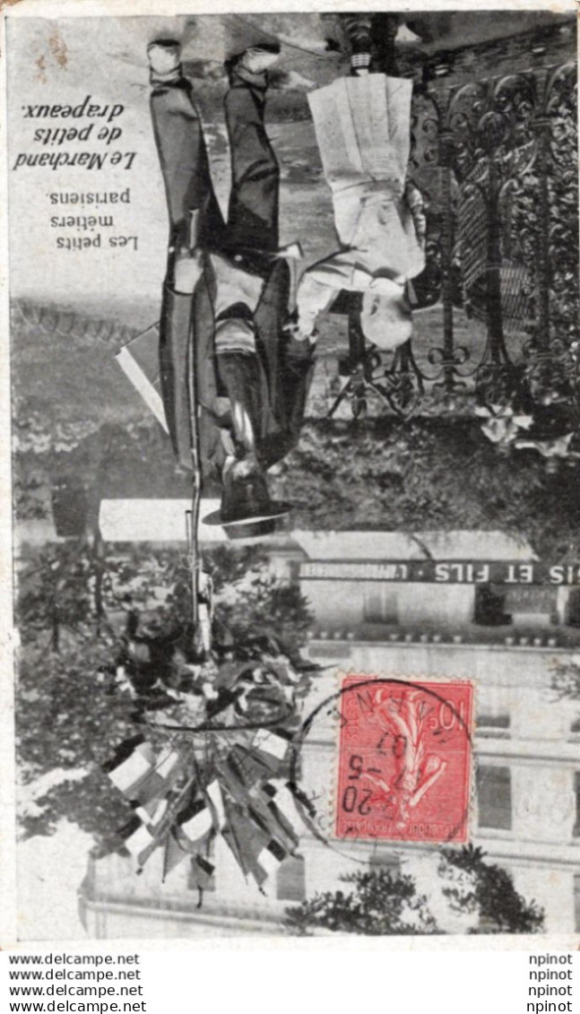 C P A  -  75 - PARIS -  PETITS METIERS -    marchand de petits drapeaux