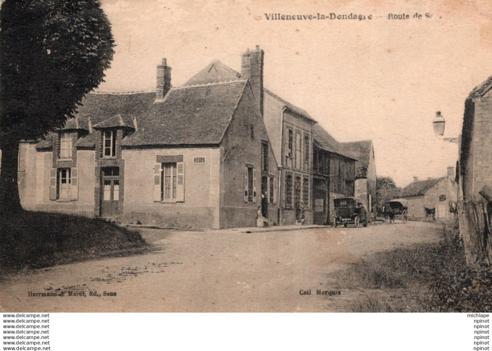 C P A - 89 -   VILLENEUVE  LA   DONDAGRE  -  route de  sens