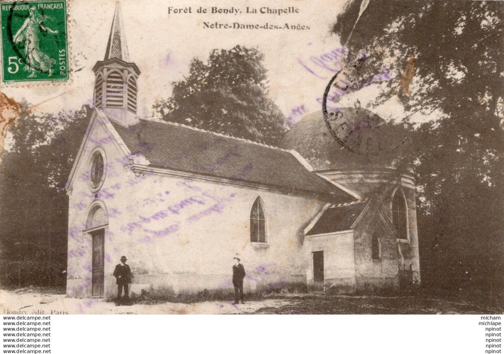 C P A - 93 -  CLICHY SOUS BOIS - foret de bondy   la chapelle de notre dame des anges -