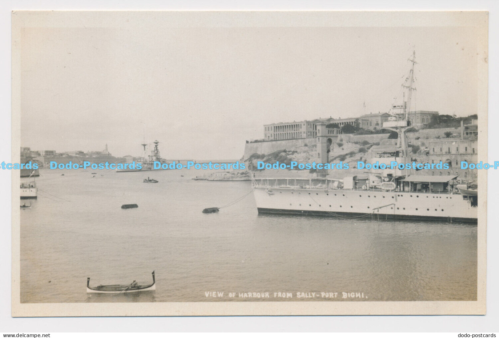C025498 View of Harbour from Sally Port Bighi. HMS Ramillies