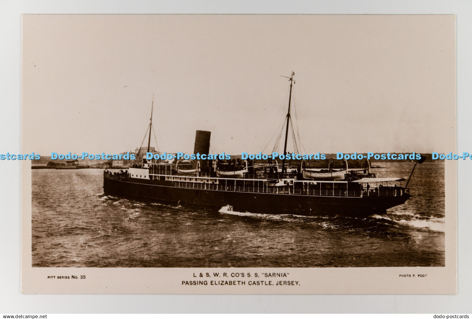 C029546 Jersey P and S W R Co S S Sarnia Passing Elizabeth Castle