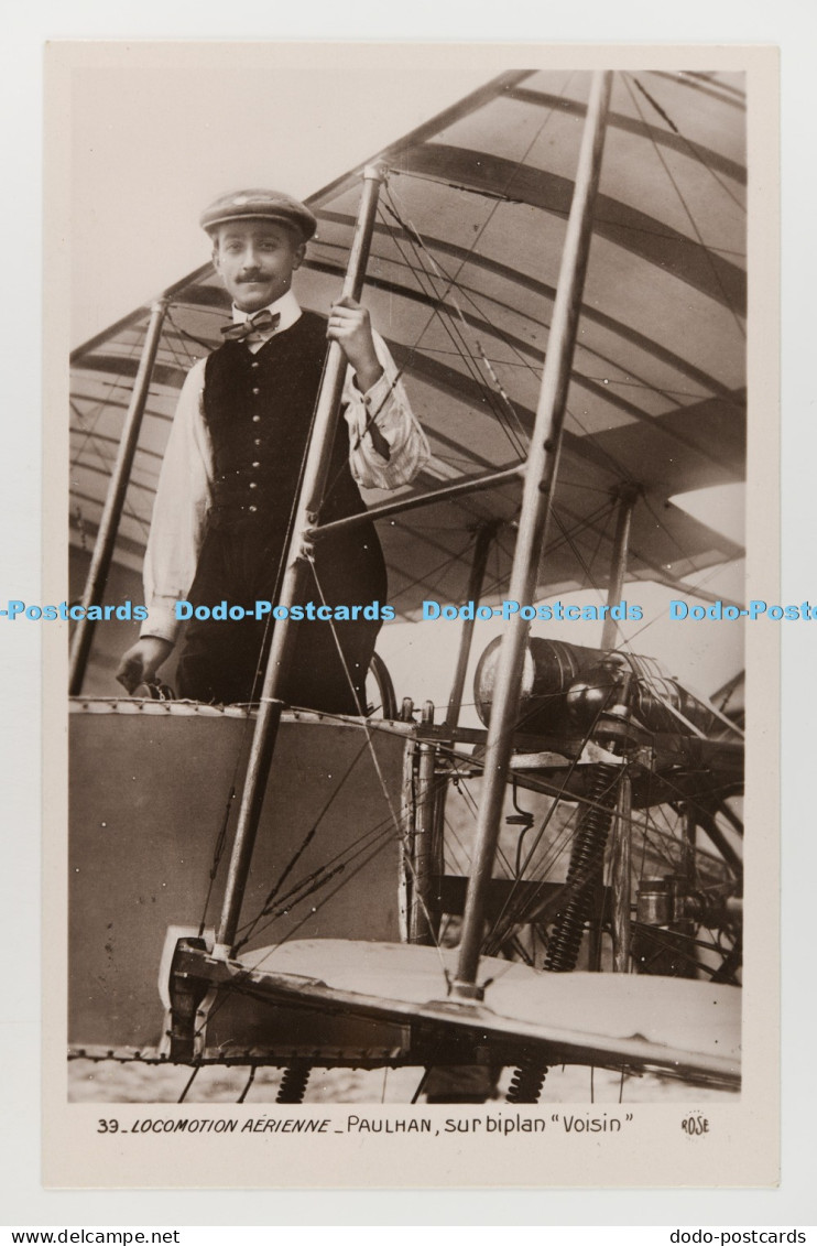 C030072 Locomotion Aerienne Paulhan Sur Biplan Voisin Rose Paris