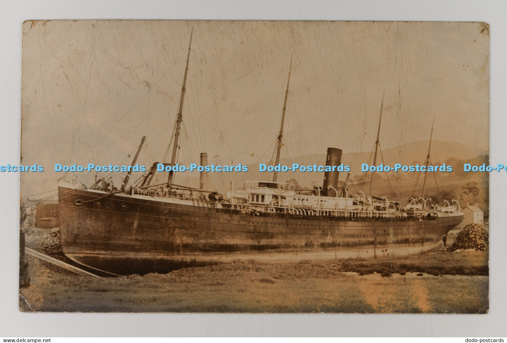 C030077 Ship in the Dock Ship name probably Callac Postcard