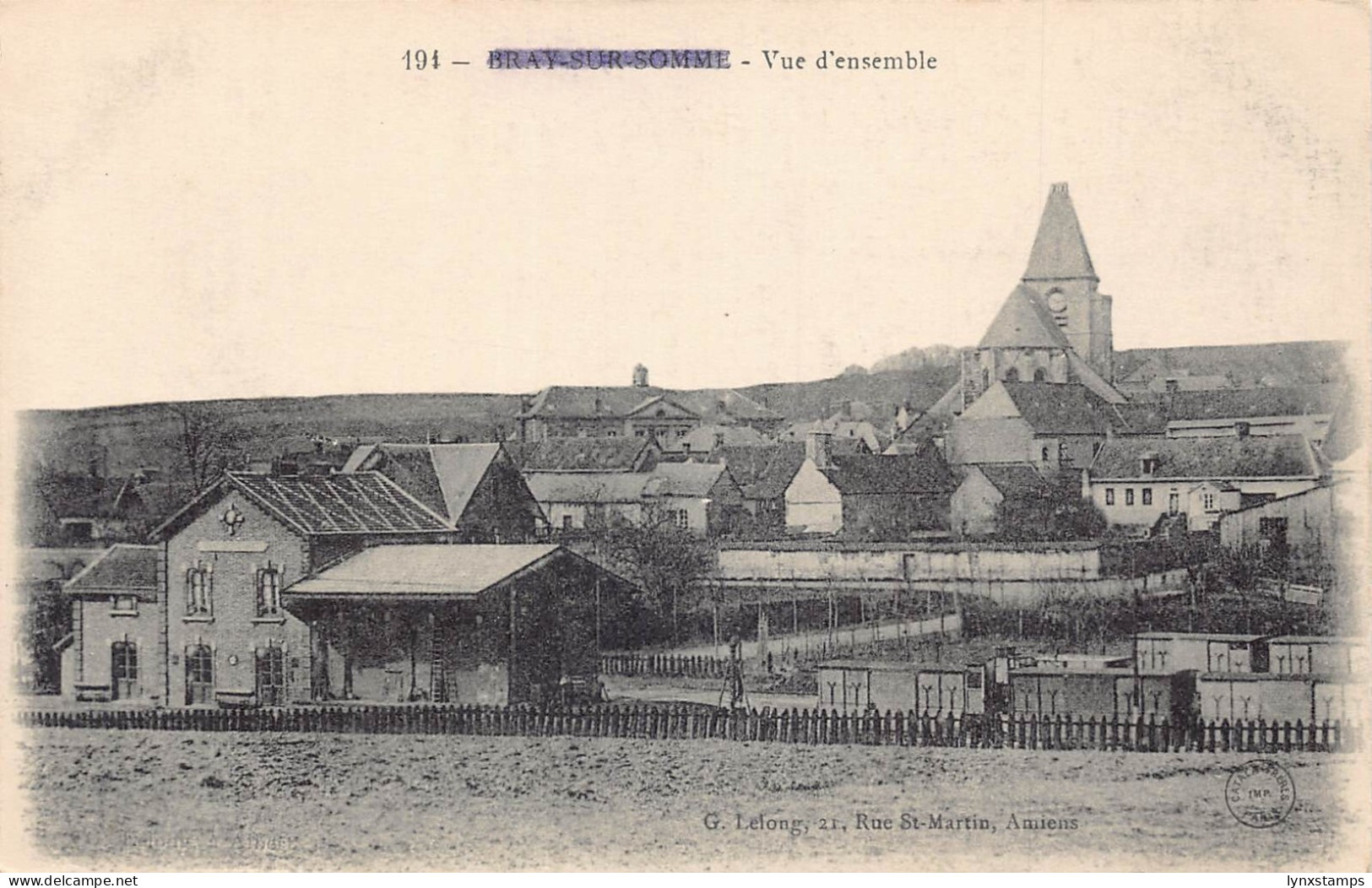 C034 France, Bray sur Somme Vue d'ensemble   vintage postcard