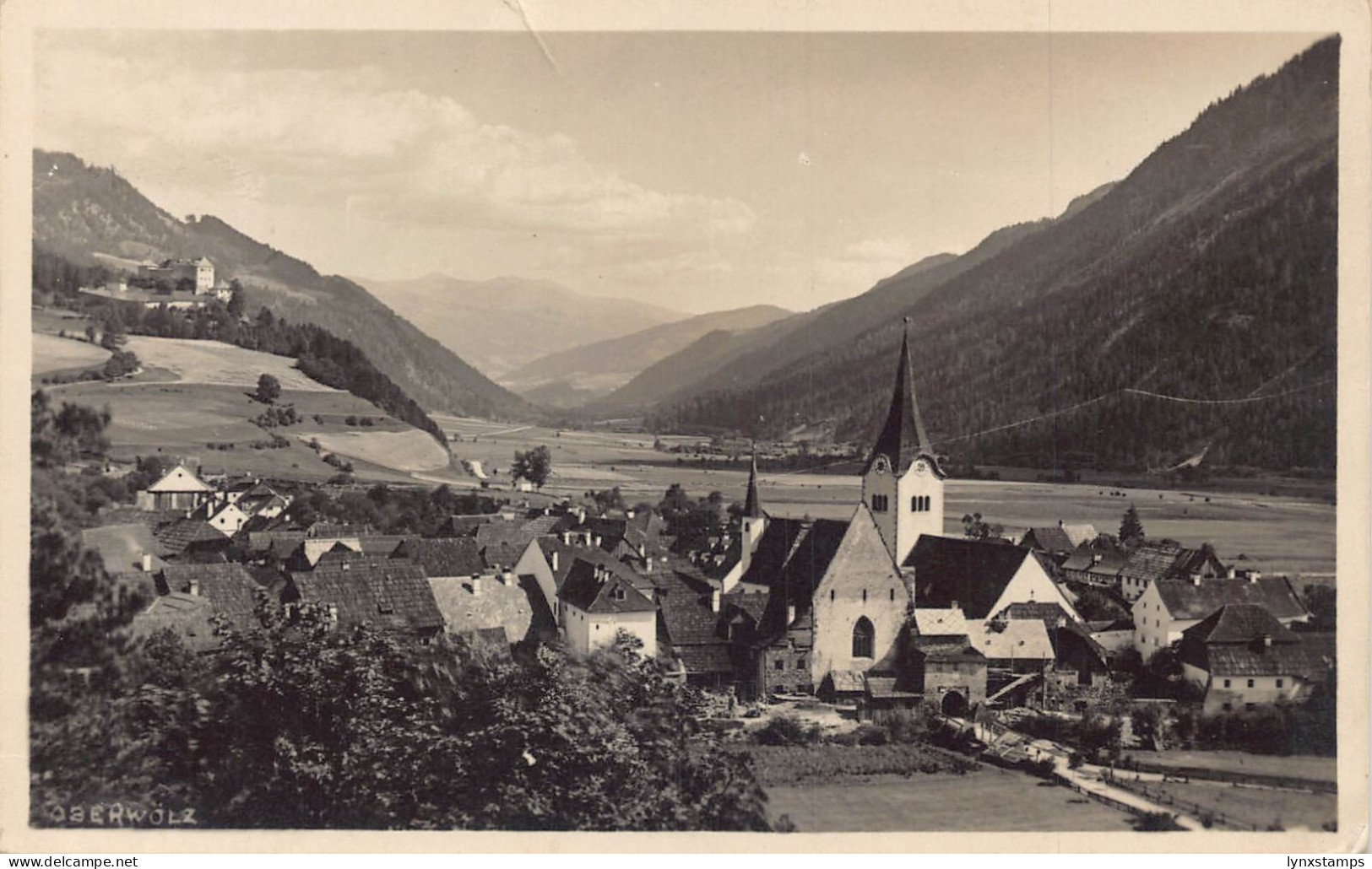 C039 Austria, Oberwölz Village 1923 vintage postcard