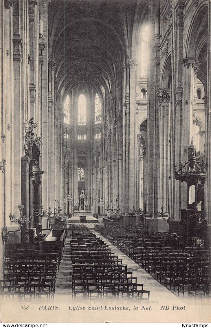 C051 France Paris Eglise Saint-Eustache vintage postcard