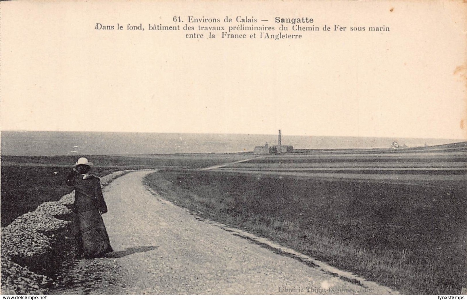 C053 France Environs de Calais Sangatte  woman vintage postcard