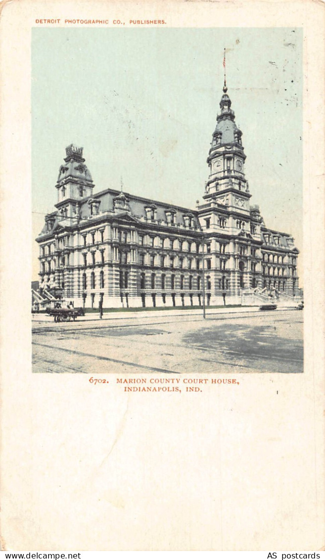 C113 Indiana Indianapolis Marion County Court House 1904 vintage postcard