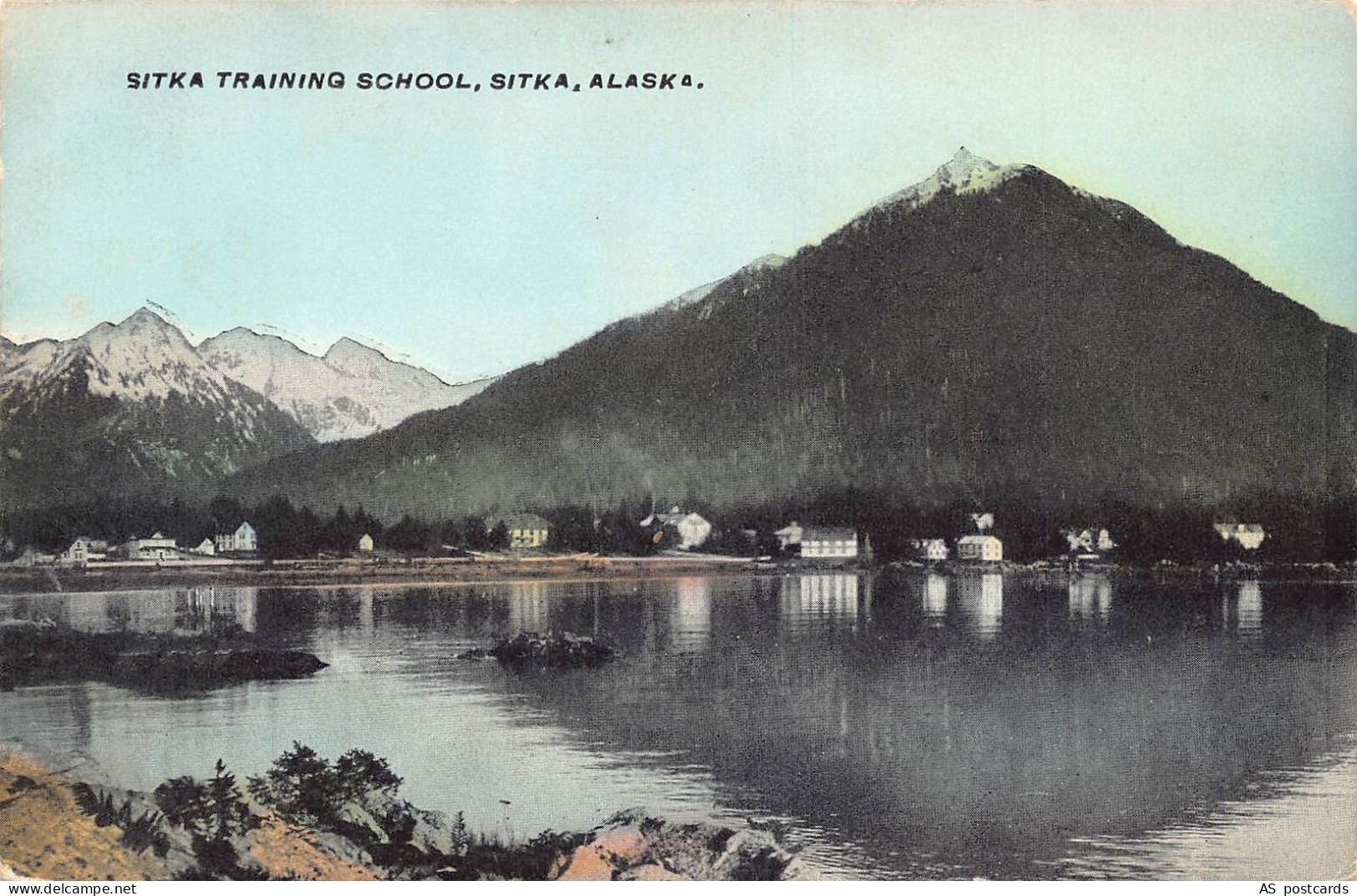 C121 Alaska Sitka Training School Lake  vintage postcard
