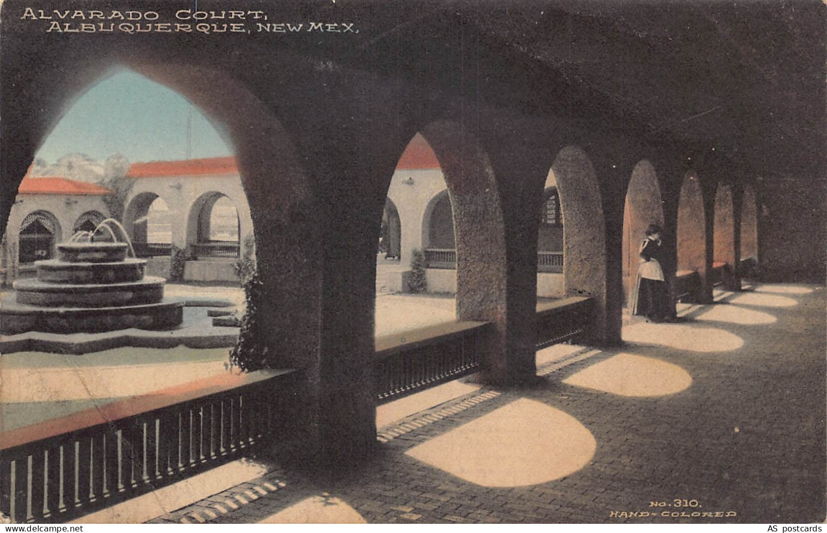 C122 New Mexico Albuquerque Alvarado Court   vintage postcard