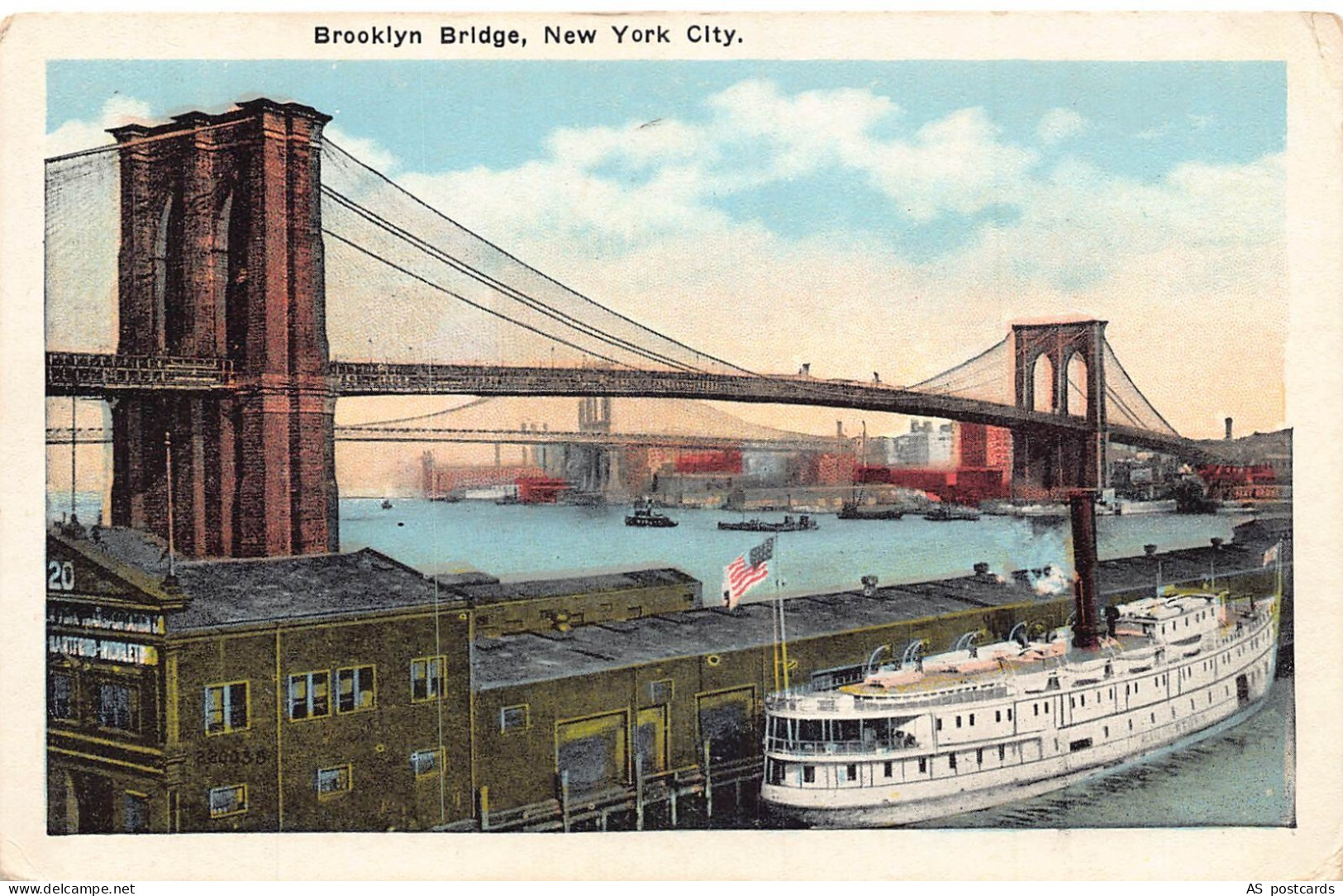 C128 New York Brooklyn Bridge 1926  vintage postcard