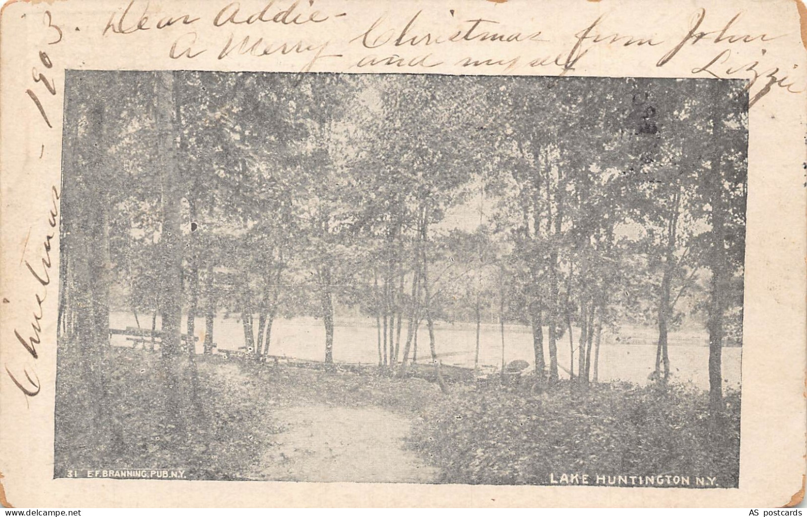 C129 New York Lake Huntington 1903 vintage postcard