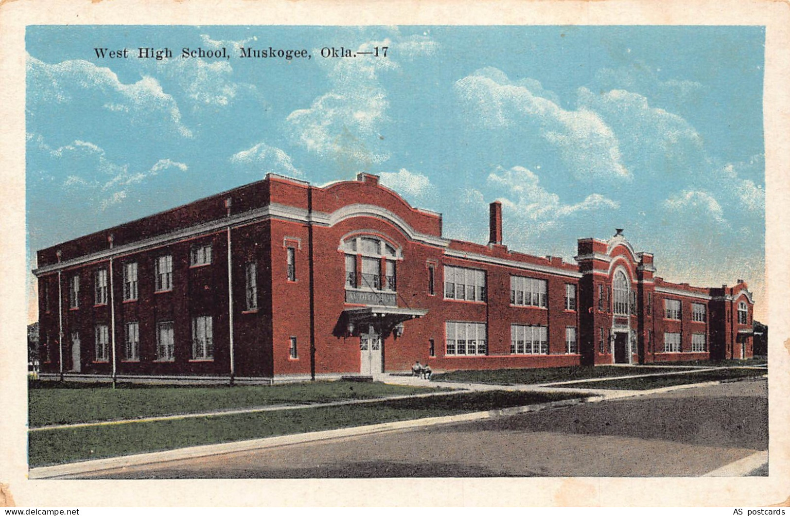 C158 Oklahoma Muskogee West High School  vintage postcard