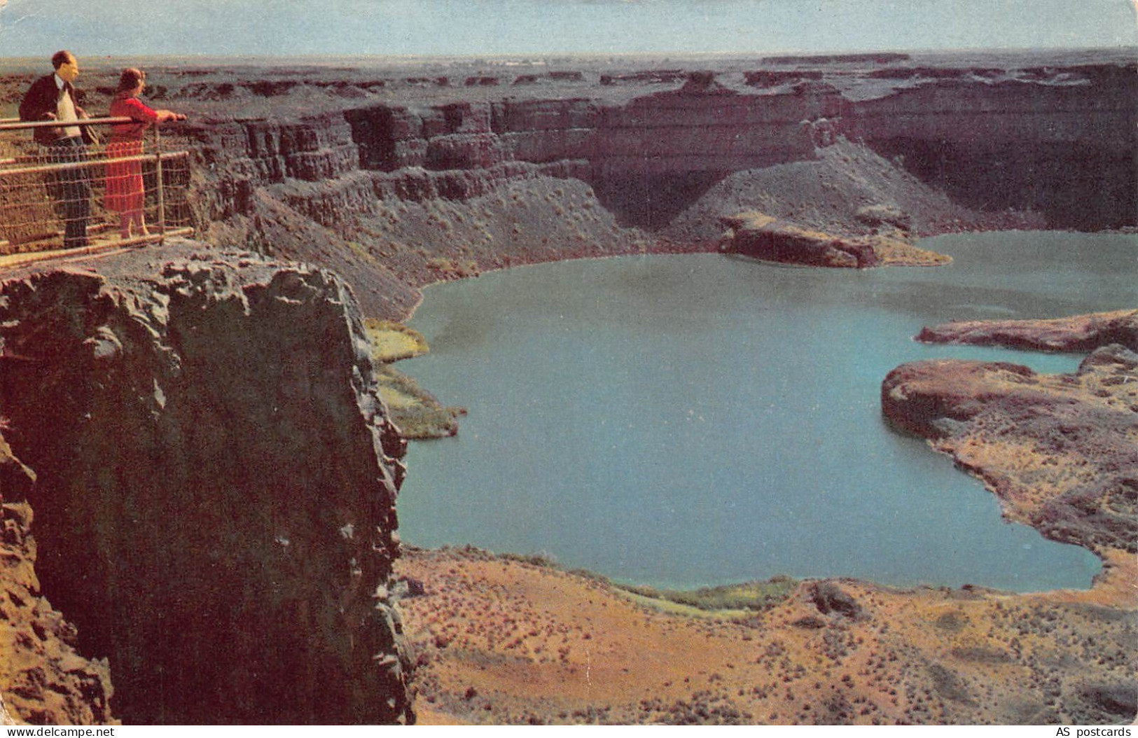 C159 Washington Grand Coulee Dam Dry Falls 1948  vintage postcard