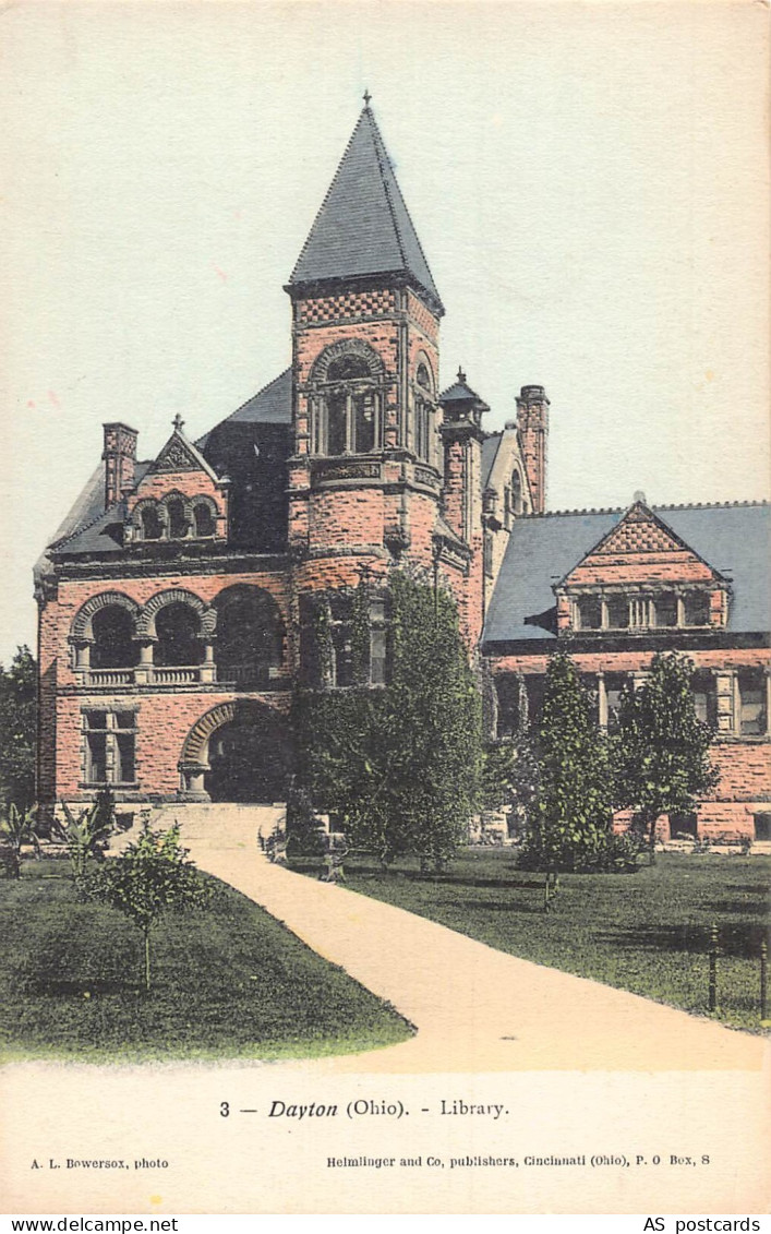 C164 Ohio Dayton Library   vintage postcard