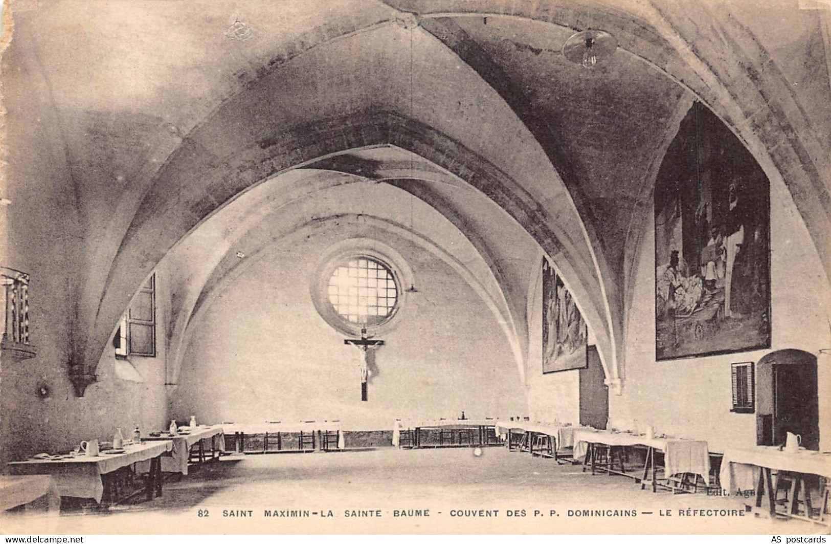 C174 France Saint Maximin La Sainte Baume Le Refectoire    vintage postcard