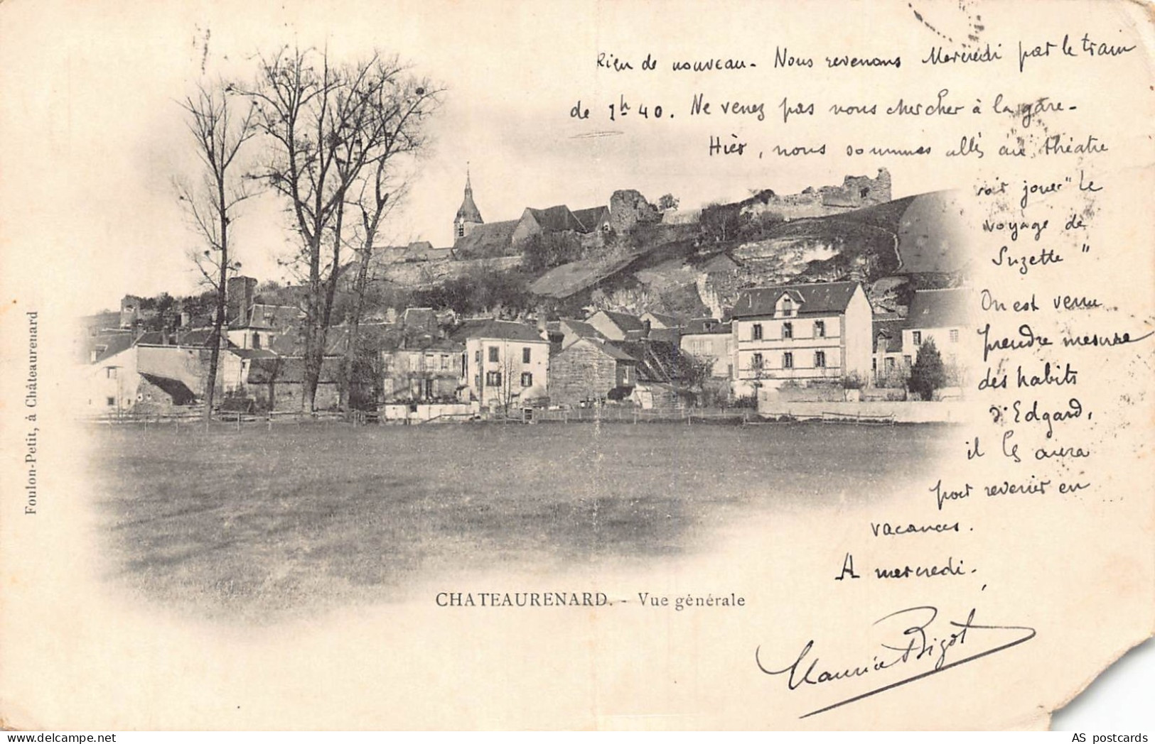 C265 France 1902 Chateaurenard General view vintage postcard