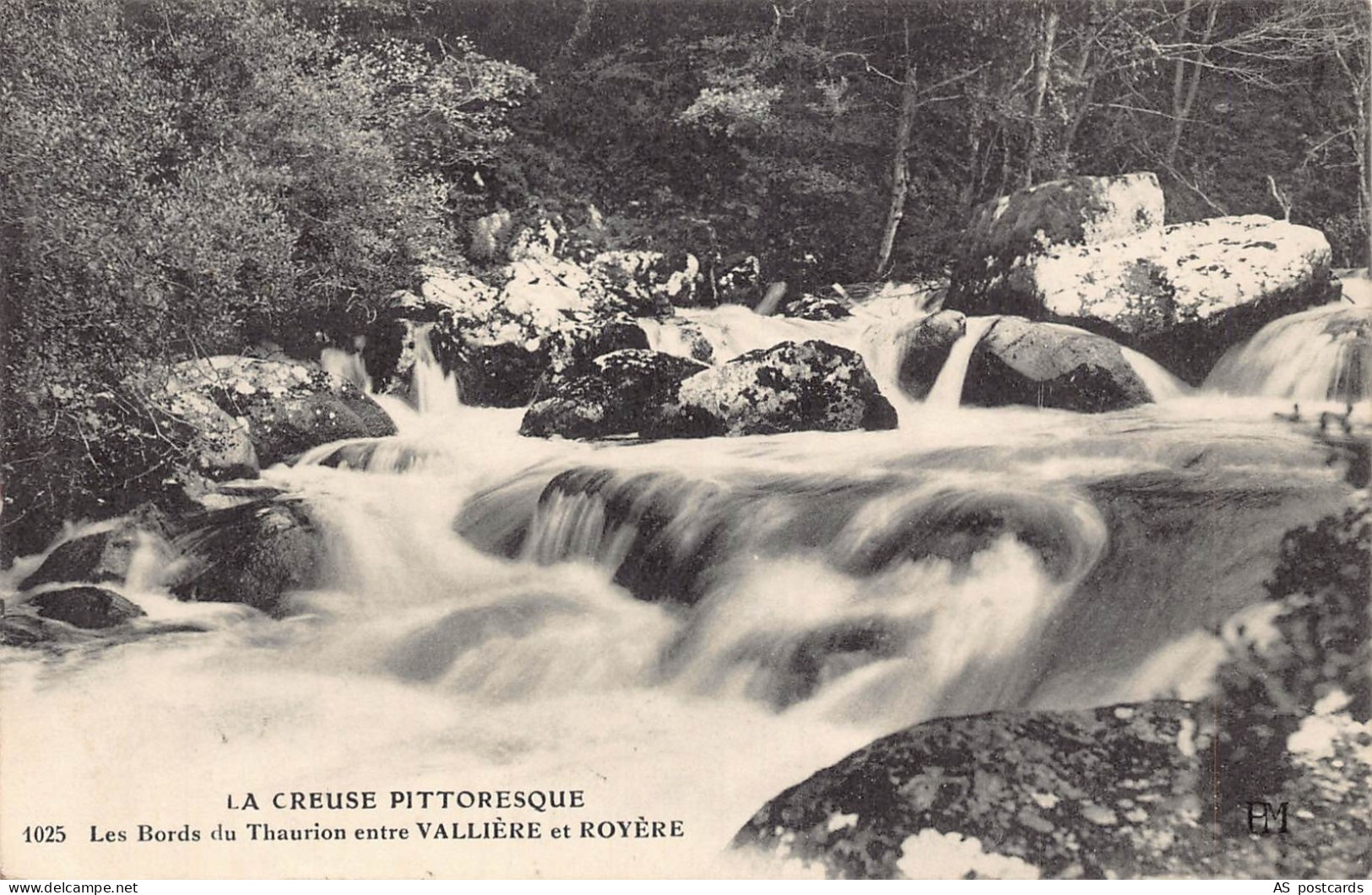 C274 France 1913 Bords du Thaurion entre Valliere et Royere Waterfall postcard