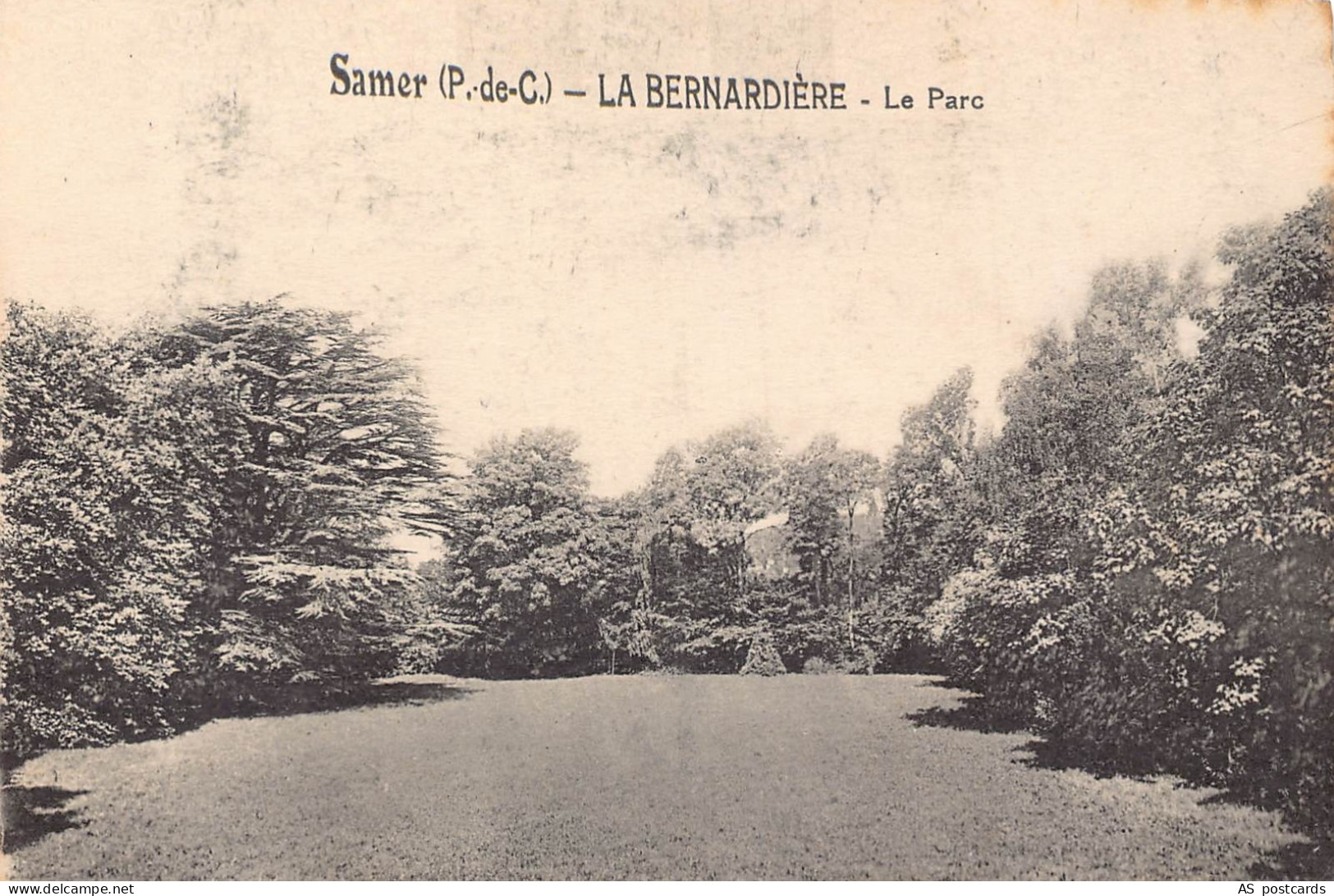 C274 France Samer La Bernardiere Parc Park vintage postcard