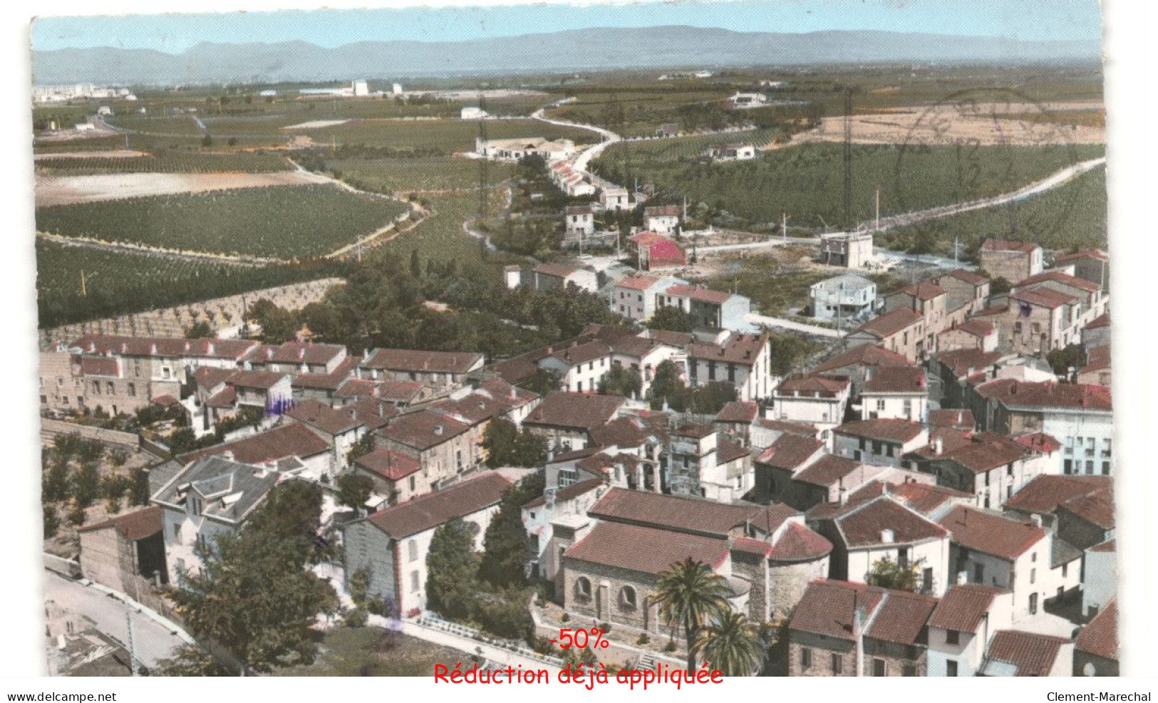 CABESTANY: vue générale vue aérienne 10X15 - très bon état